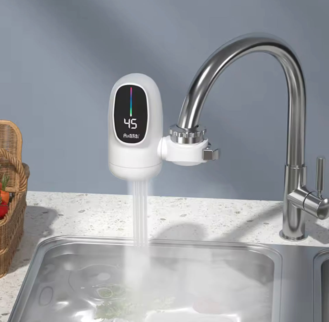 Digital Display Kitchen Faucet Adapter, 3000W Kitchen Electric Water Heater Tap, Tankless Instantaneous Water Heater Digital Display Kitchen Faucet Adapter, 3000W Kitchen Electric Water Heater Tap, Tankless Instantaneous Water Heater